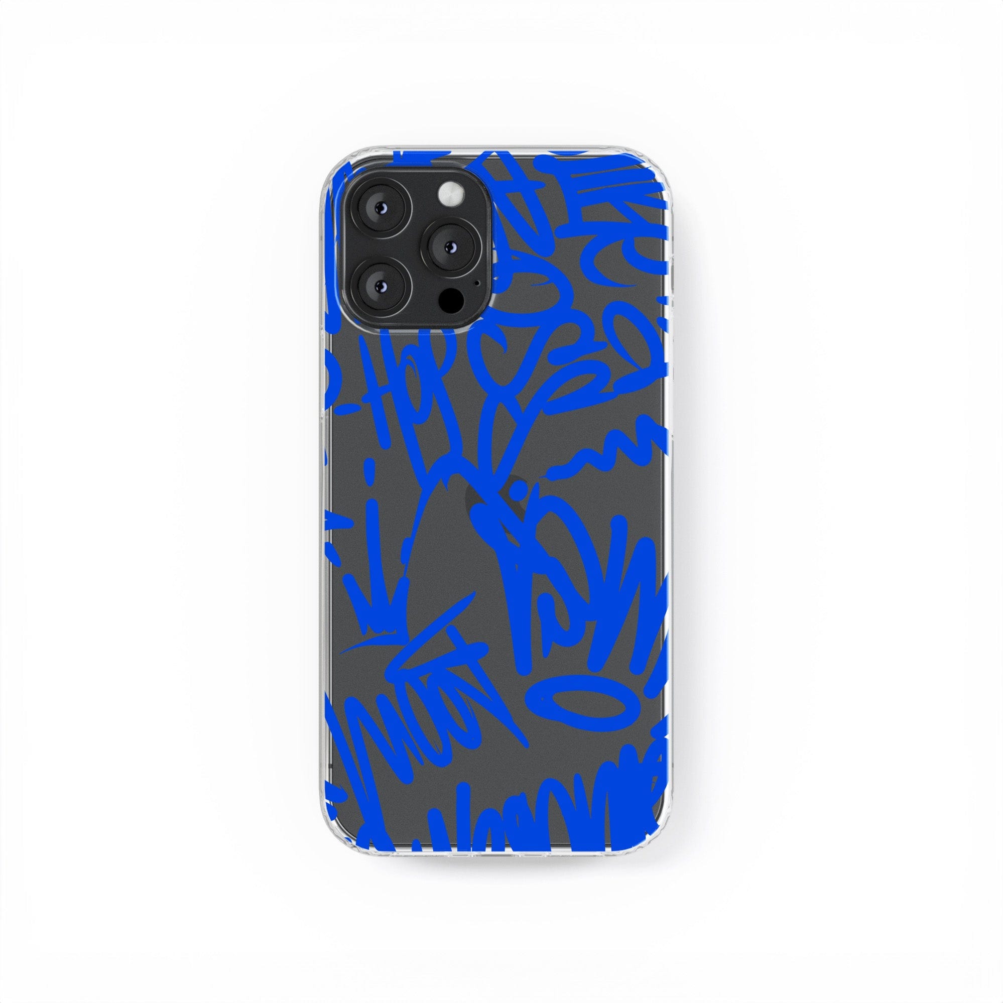 Transparent silicone case "Blue graffiti 4"