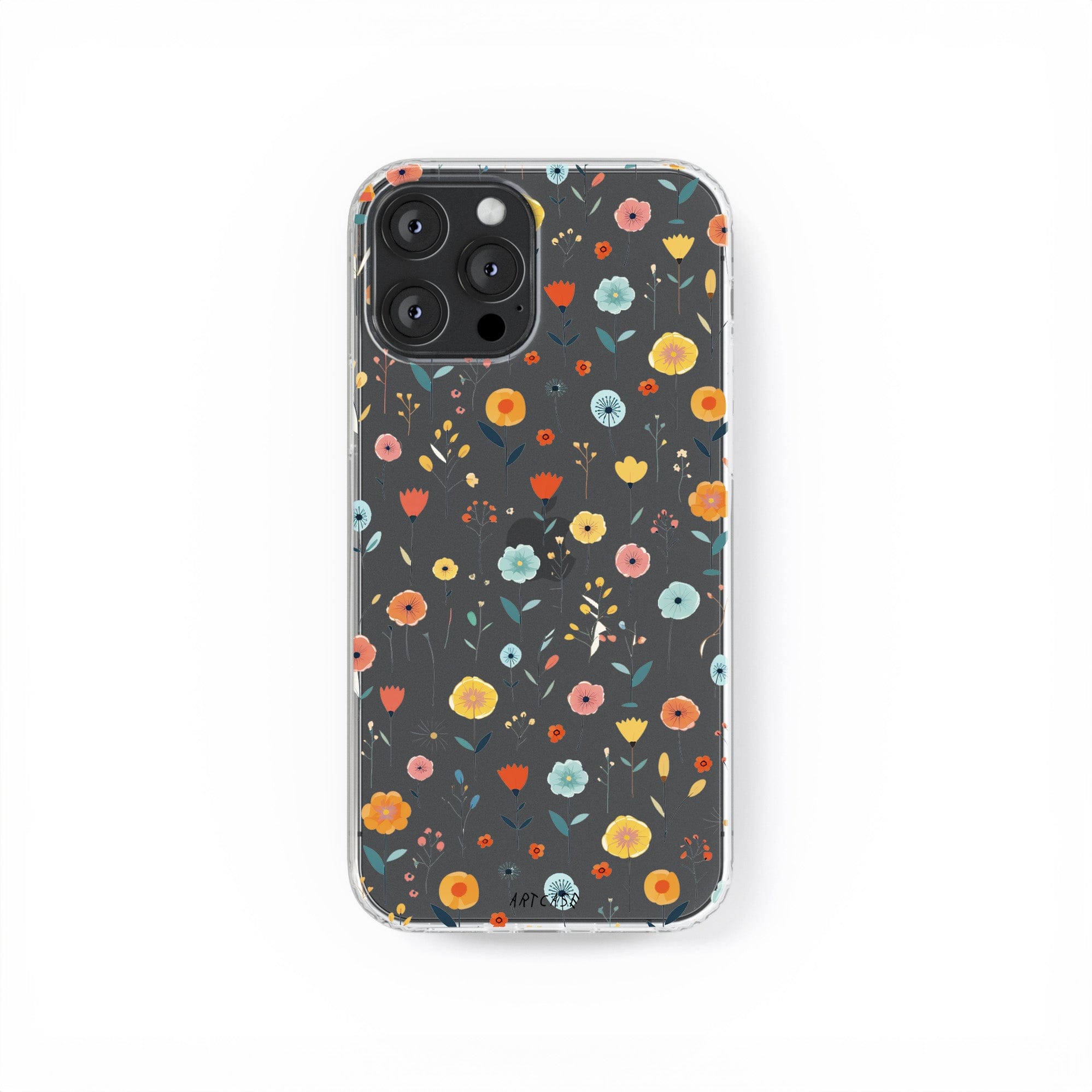 Transparent silicone case "Collage of flowers"