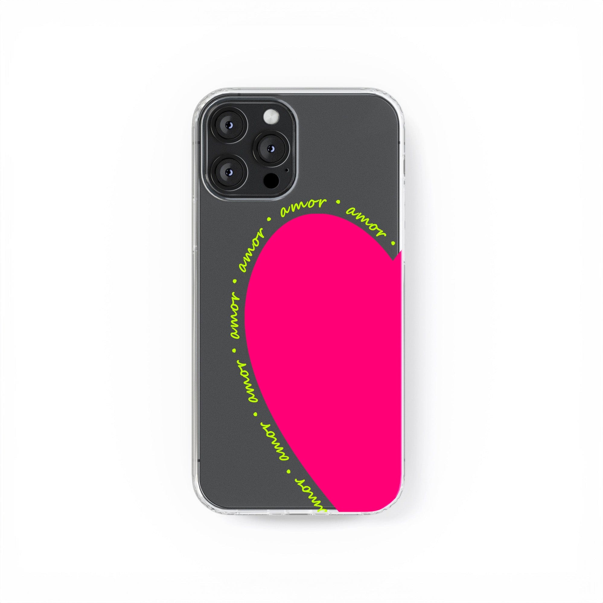 Transparent silicone case "Pink amore"