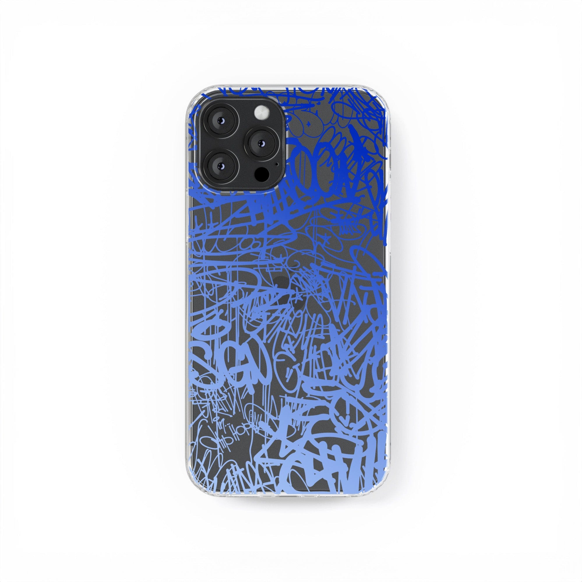 Transparent silicone case "Blue graffiti 1"