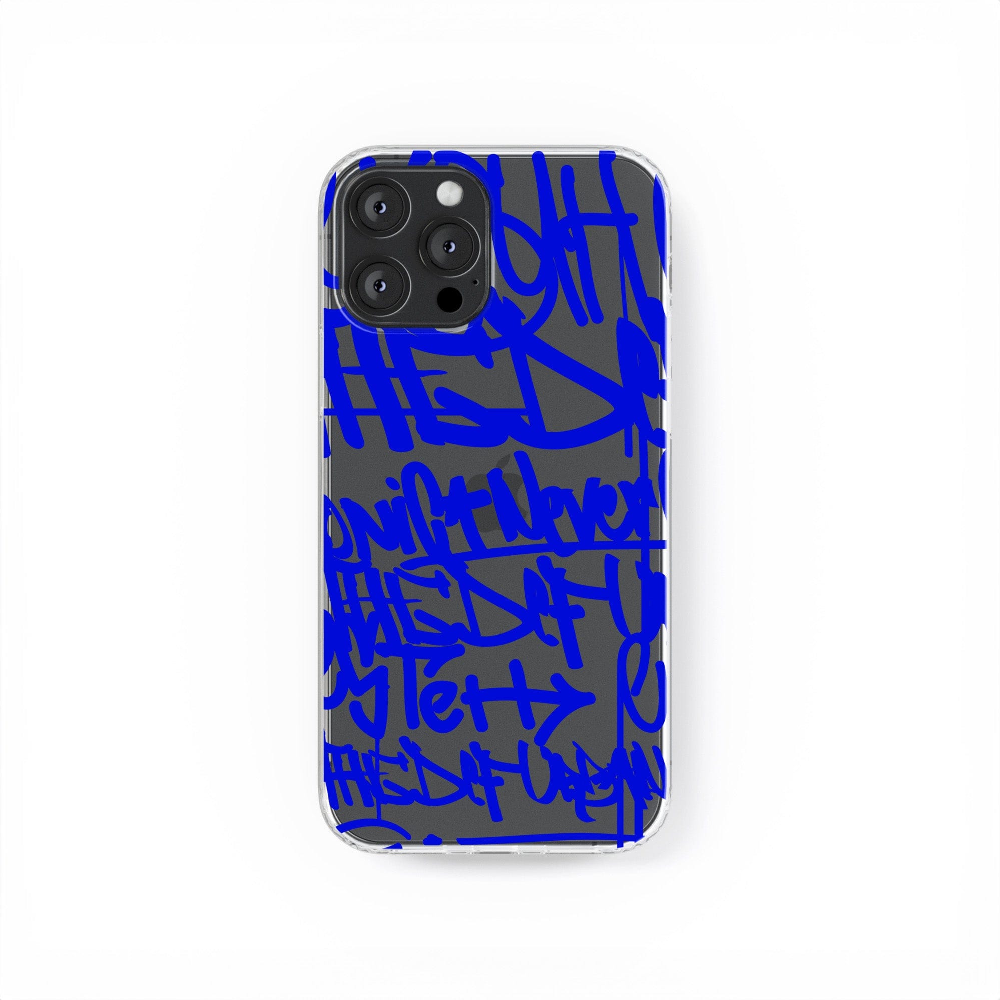 Transparent silicone case "Blue graffiti 2"