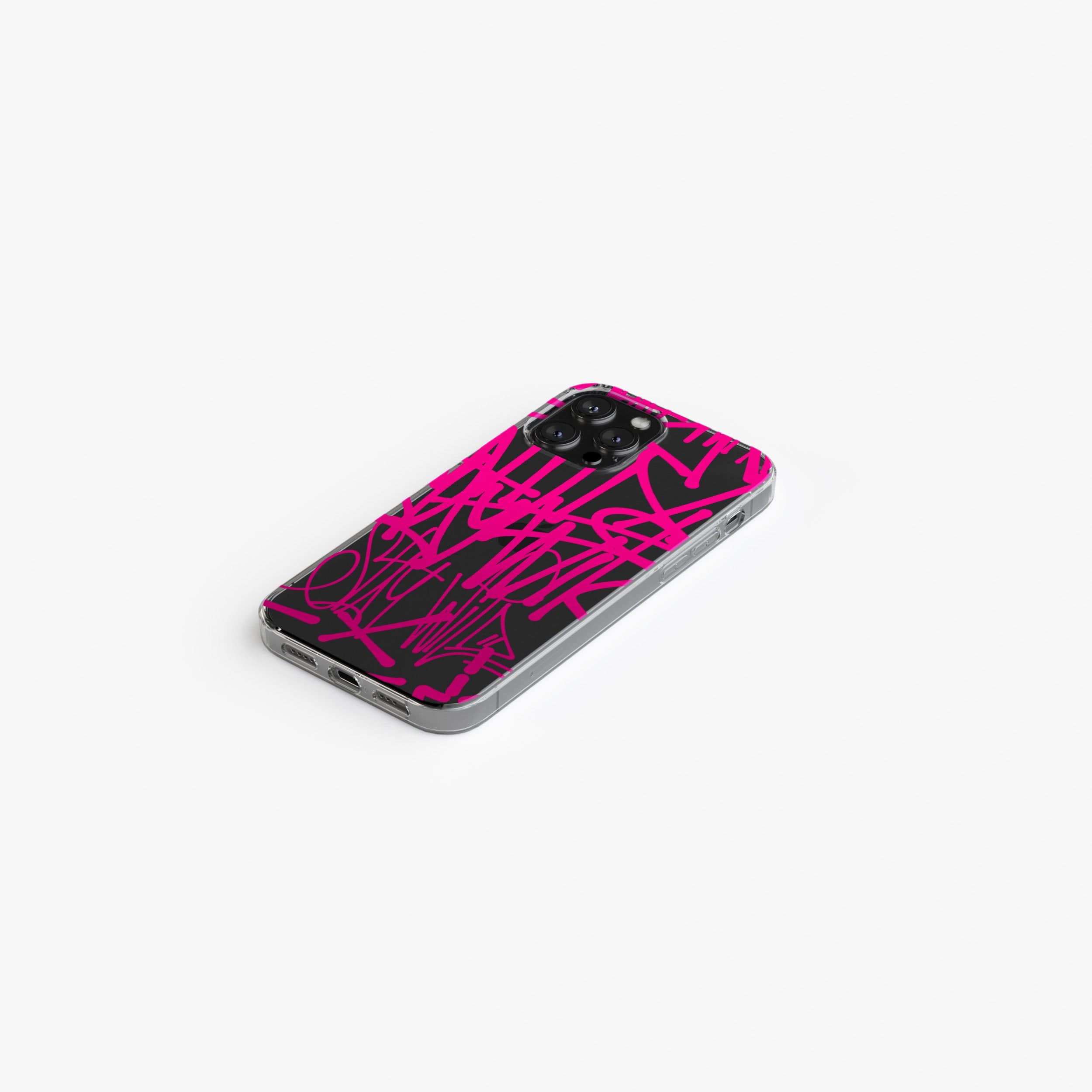 Transparent silicone case "Pink graffiti 3"