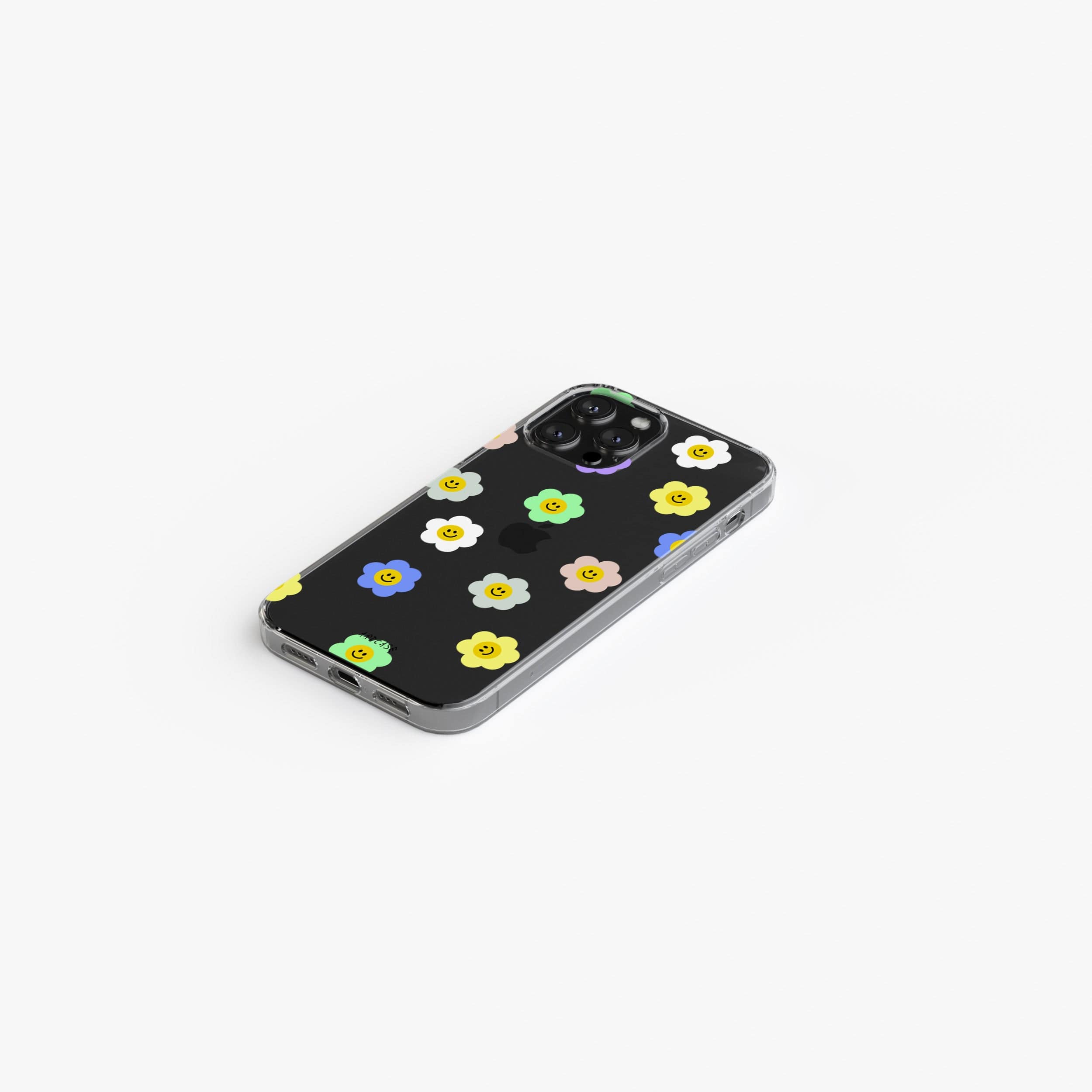 Transparent silicone case "Daisy with emoticons"