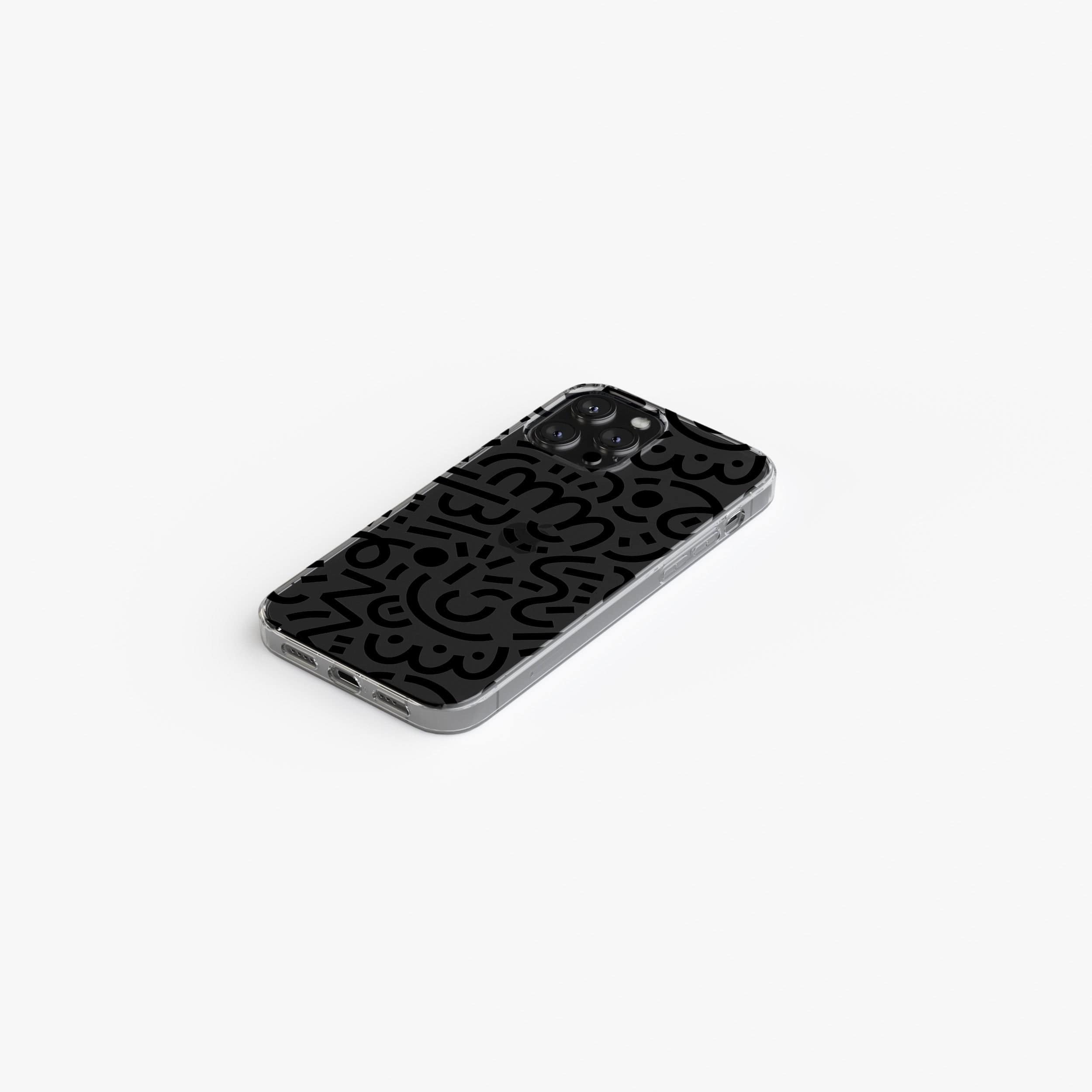 Transparent silicone case "Black patterns"