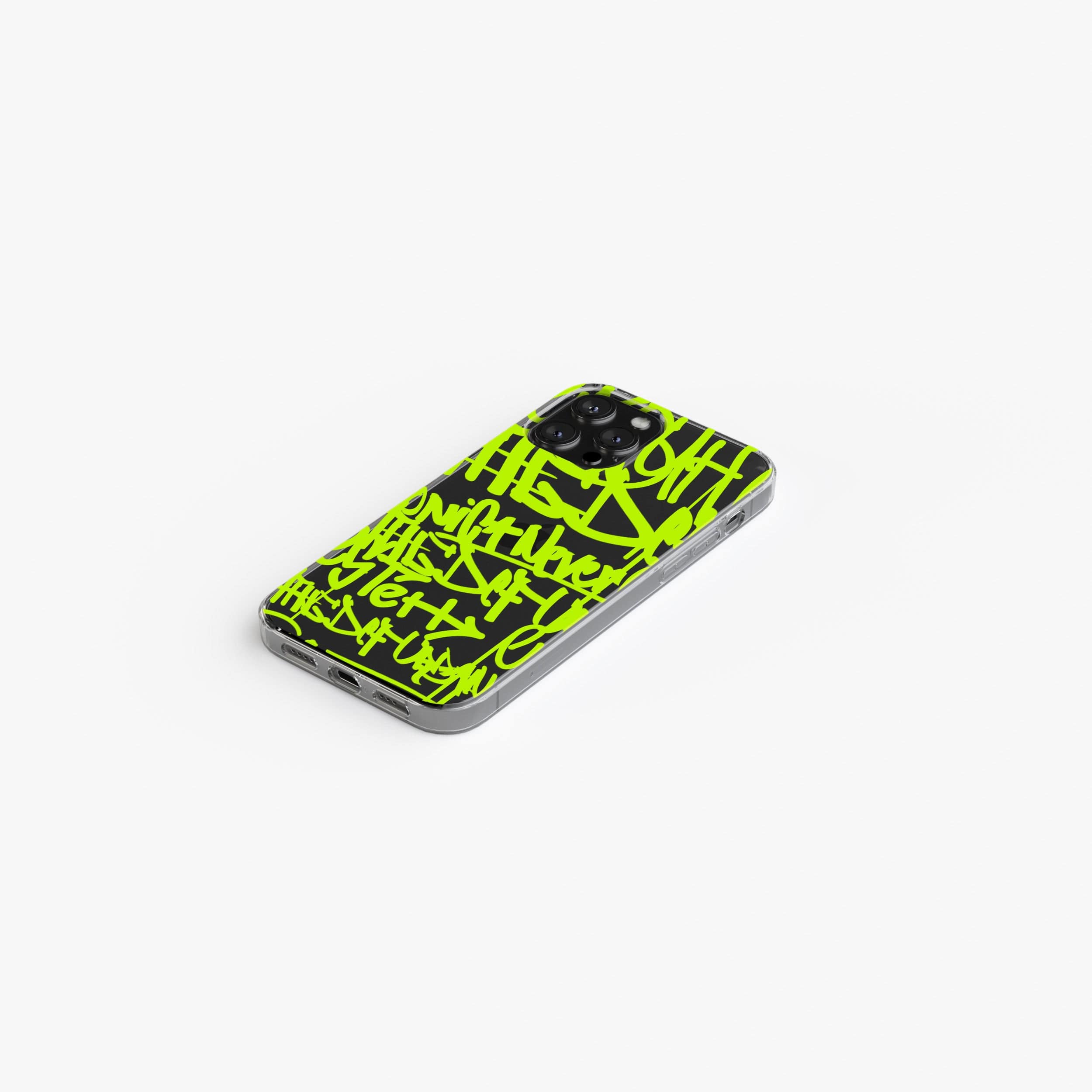 Transparent silicone case "Green graffiti 2"