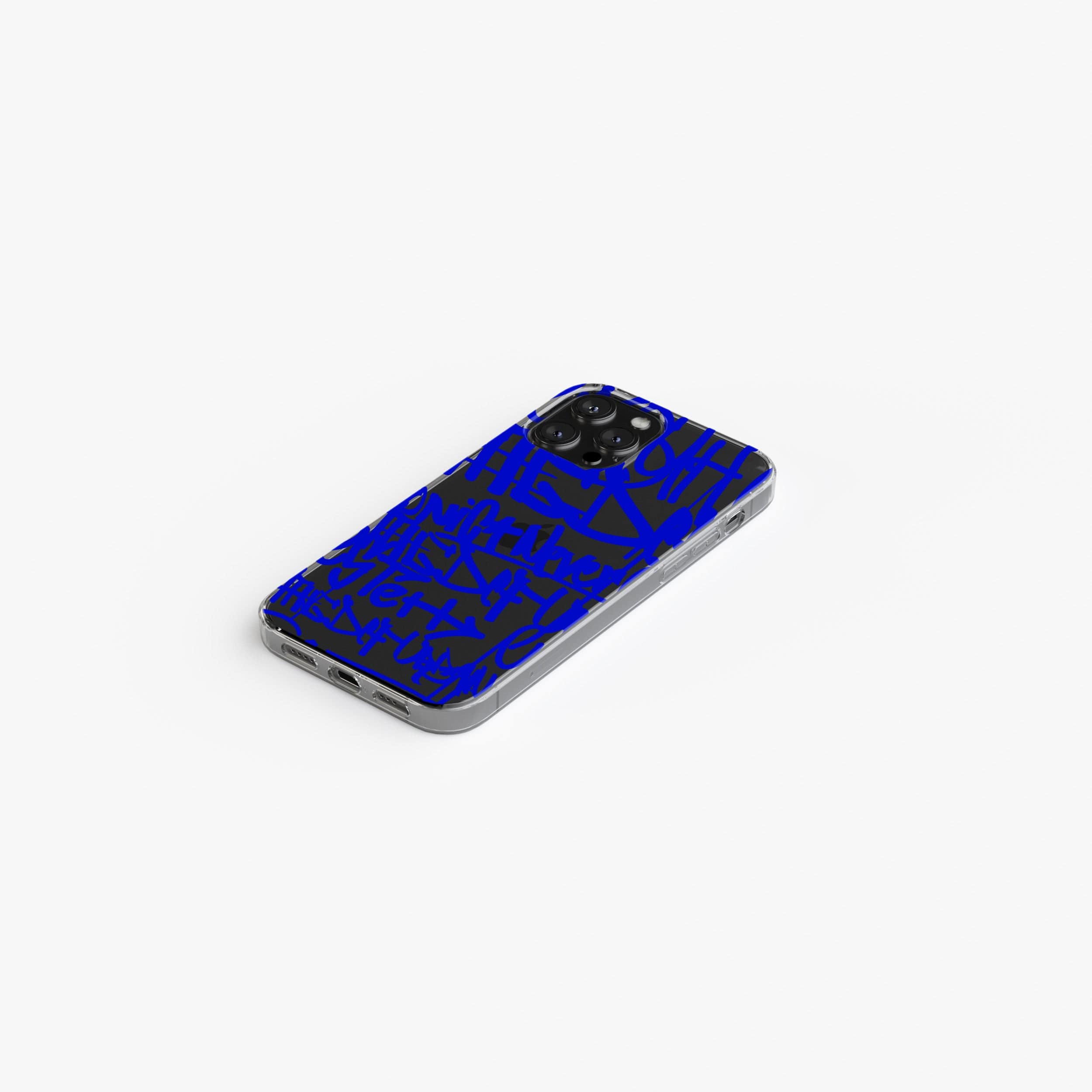 Transparent silicone case "Blue graffiti 2"