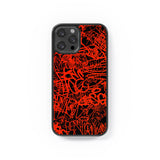 Telefon hülle "Rotes Graffiti auf schwarzem Hintergrund"