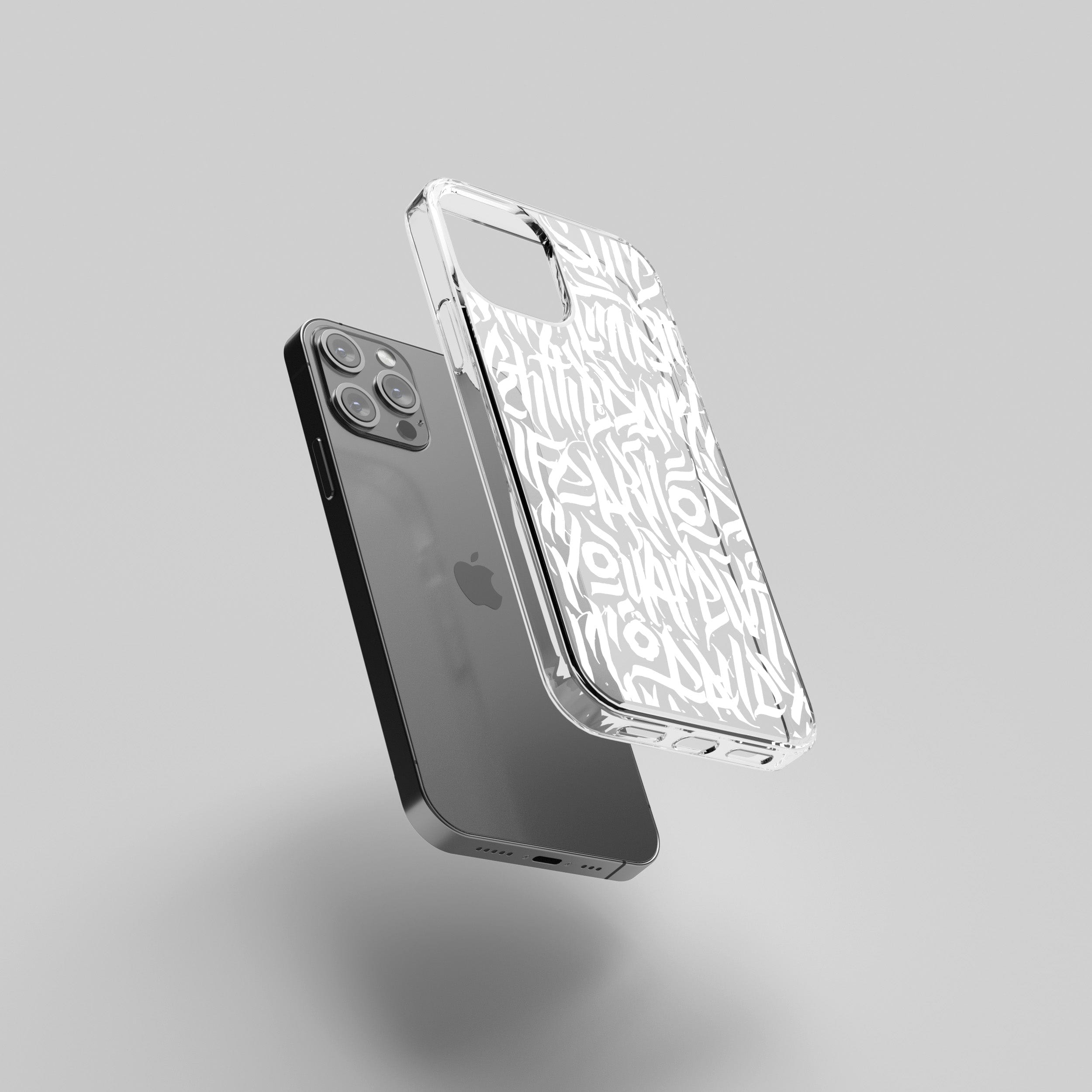 Transparent silicone case "White hieroglyphs"