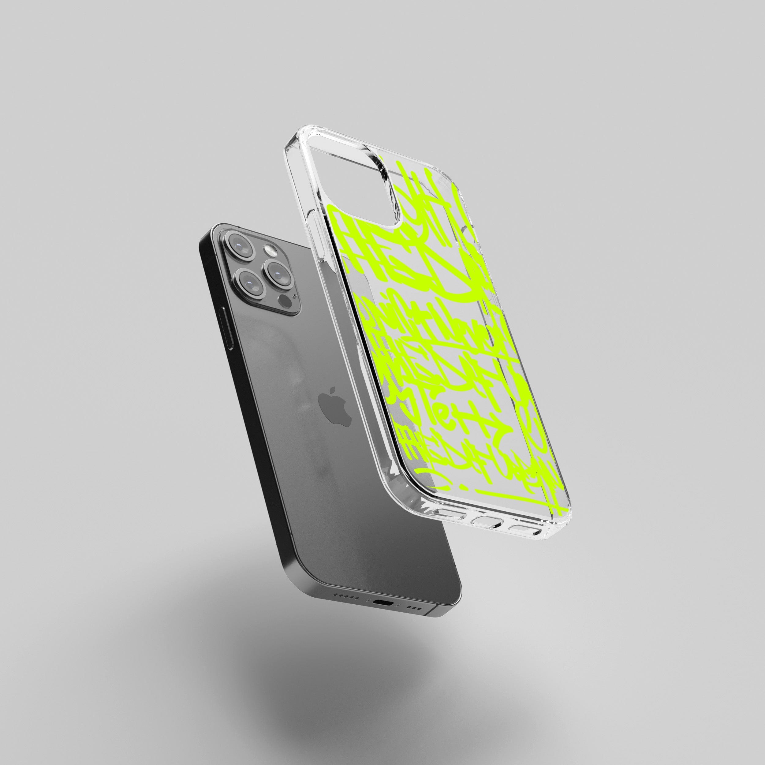 Transparent silicone case "Green graffiti 2"