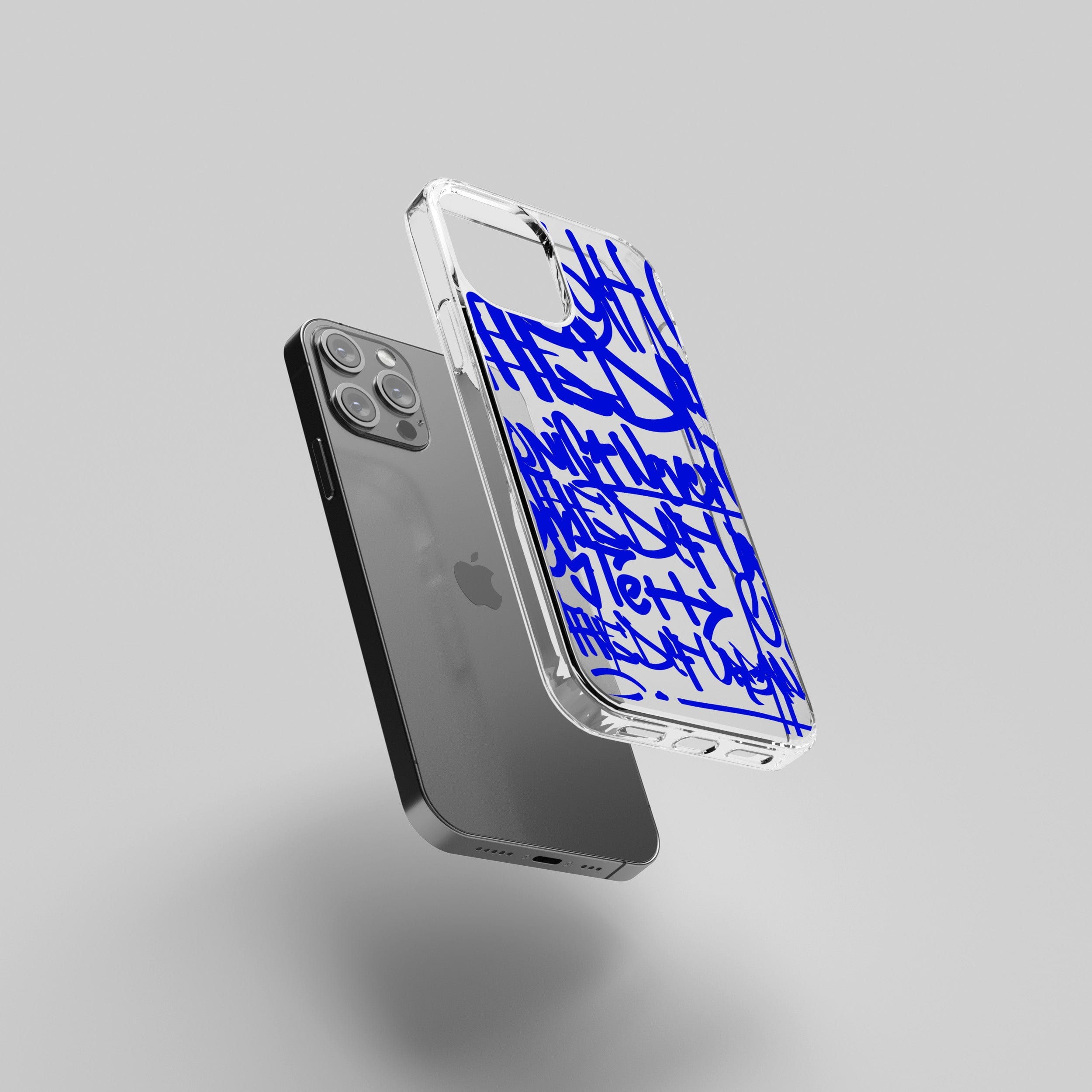 Transparent silicone case "Blue graffiti 2"