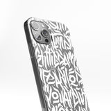 Transparent silicone case "White hieroglyphs"