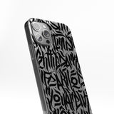 Transparent silicone case "Black hieroglyphs"