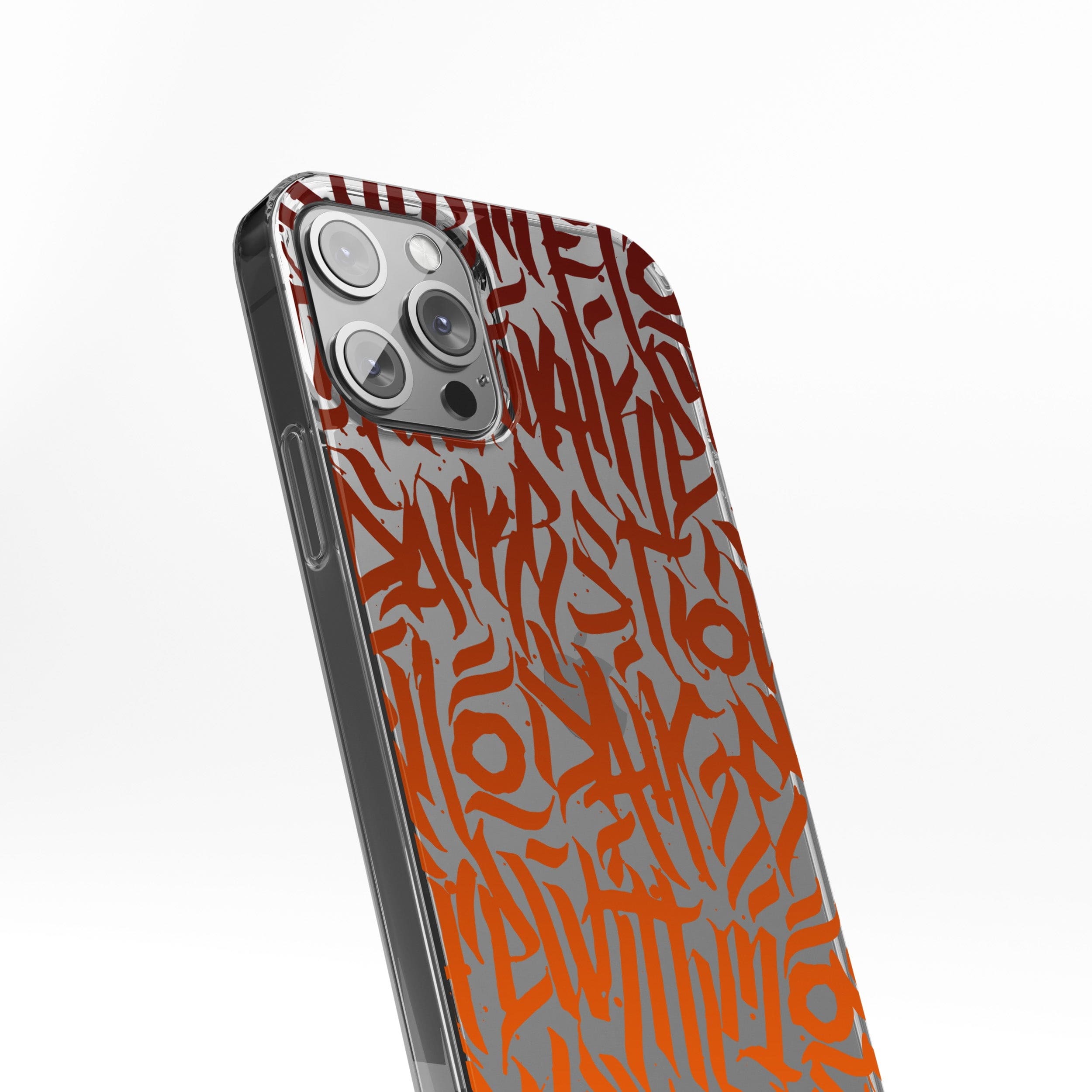 Transparent silicone case "Orange graffiti"