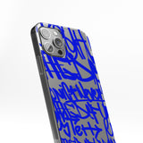 Transparent silicone case "Blue graffiti 2"