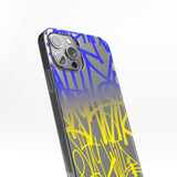 Transparent silicone case "Yelow-blue graffiti 3"