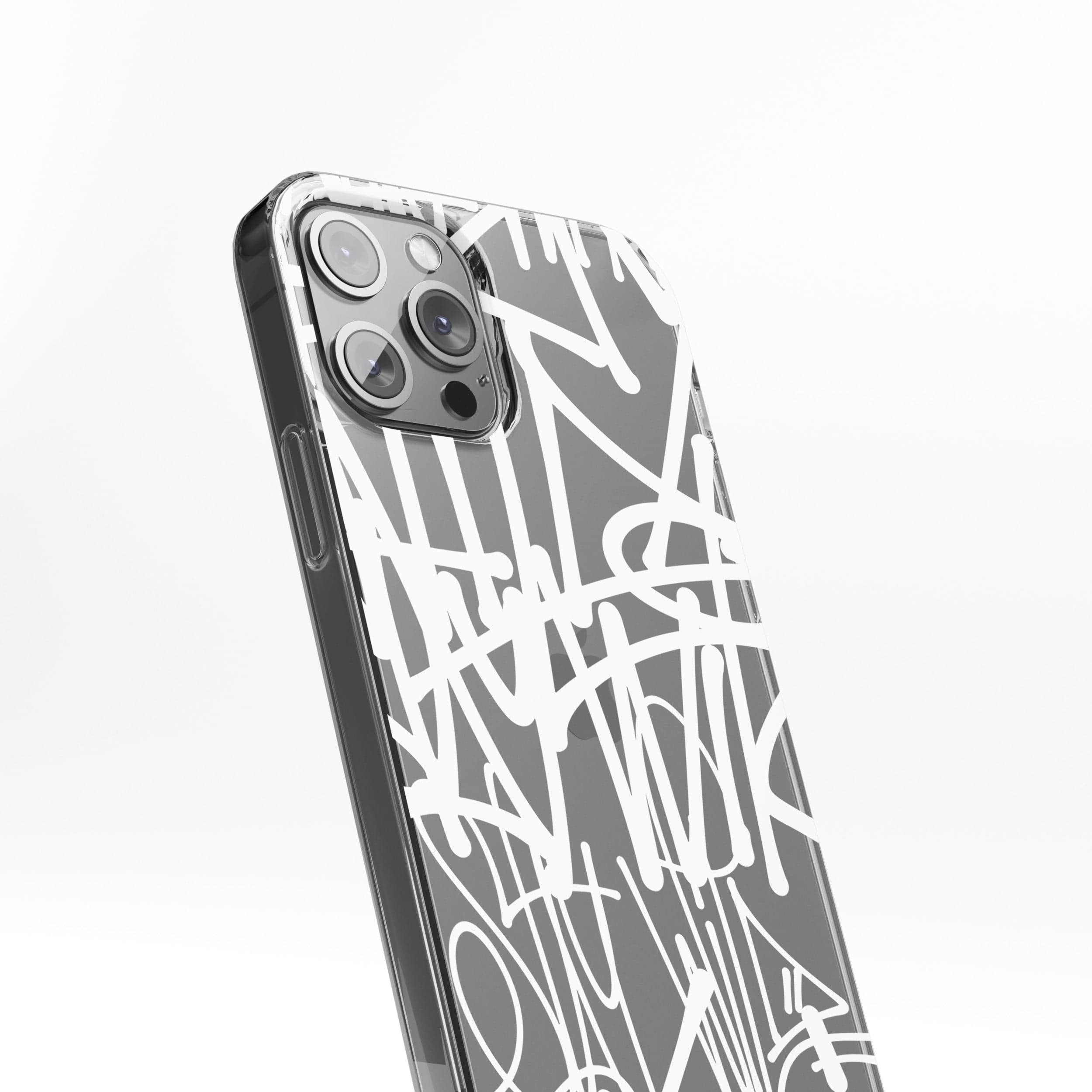 Transparent silicone case "White graffiti 3"