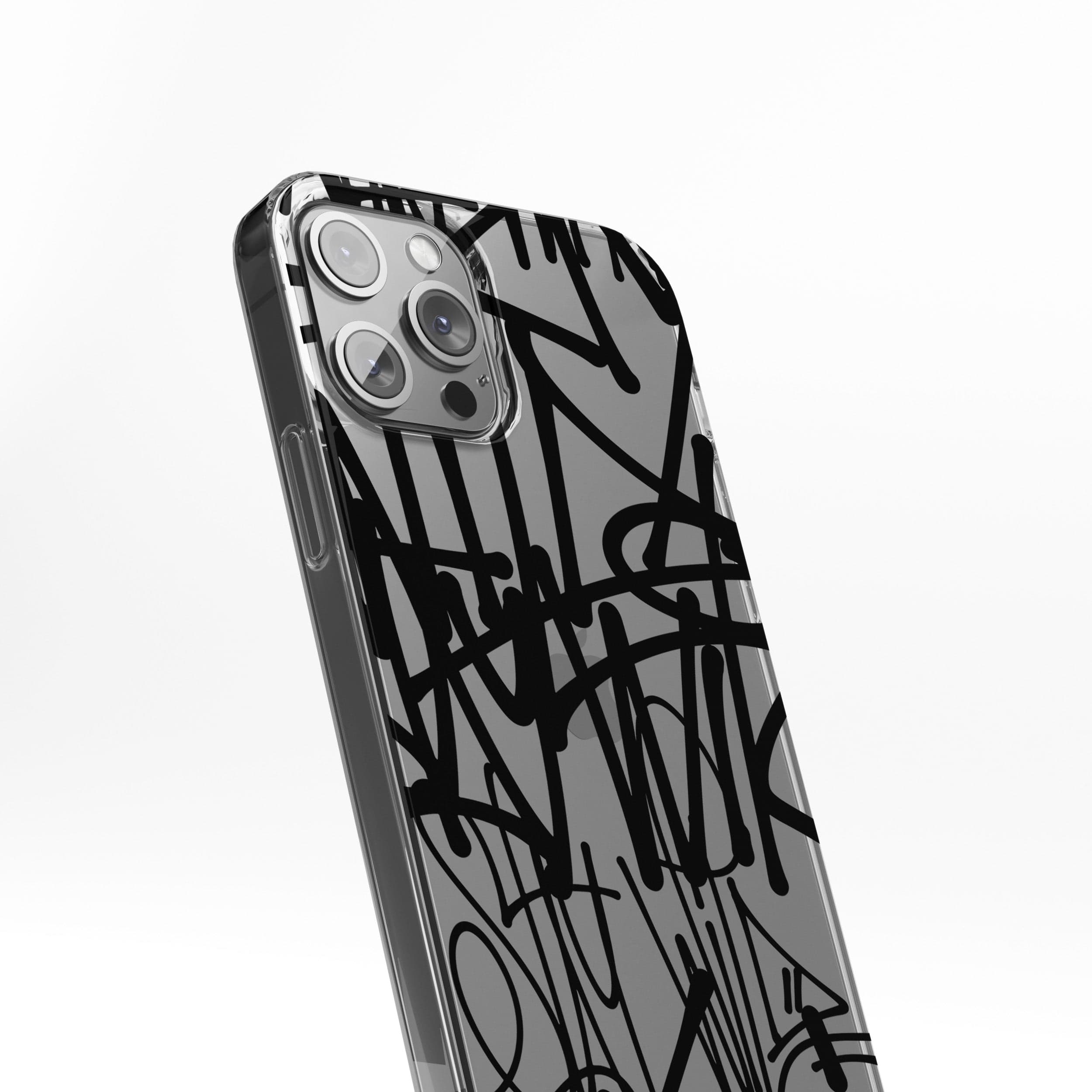 Transparent silicone case "Black graffiti 3"