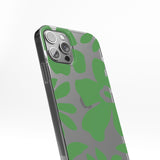 Transparent silicone case "Green flowers"