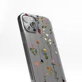Transparent silicone case "Vertical flowers"