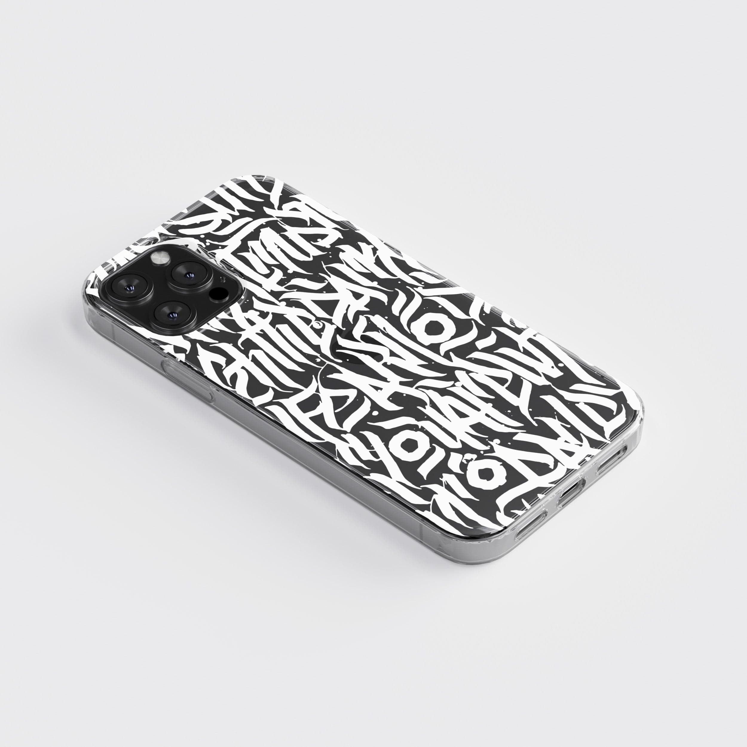 Transparent silicone case "White hieroglyphs"