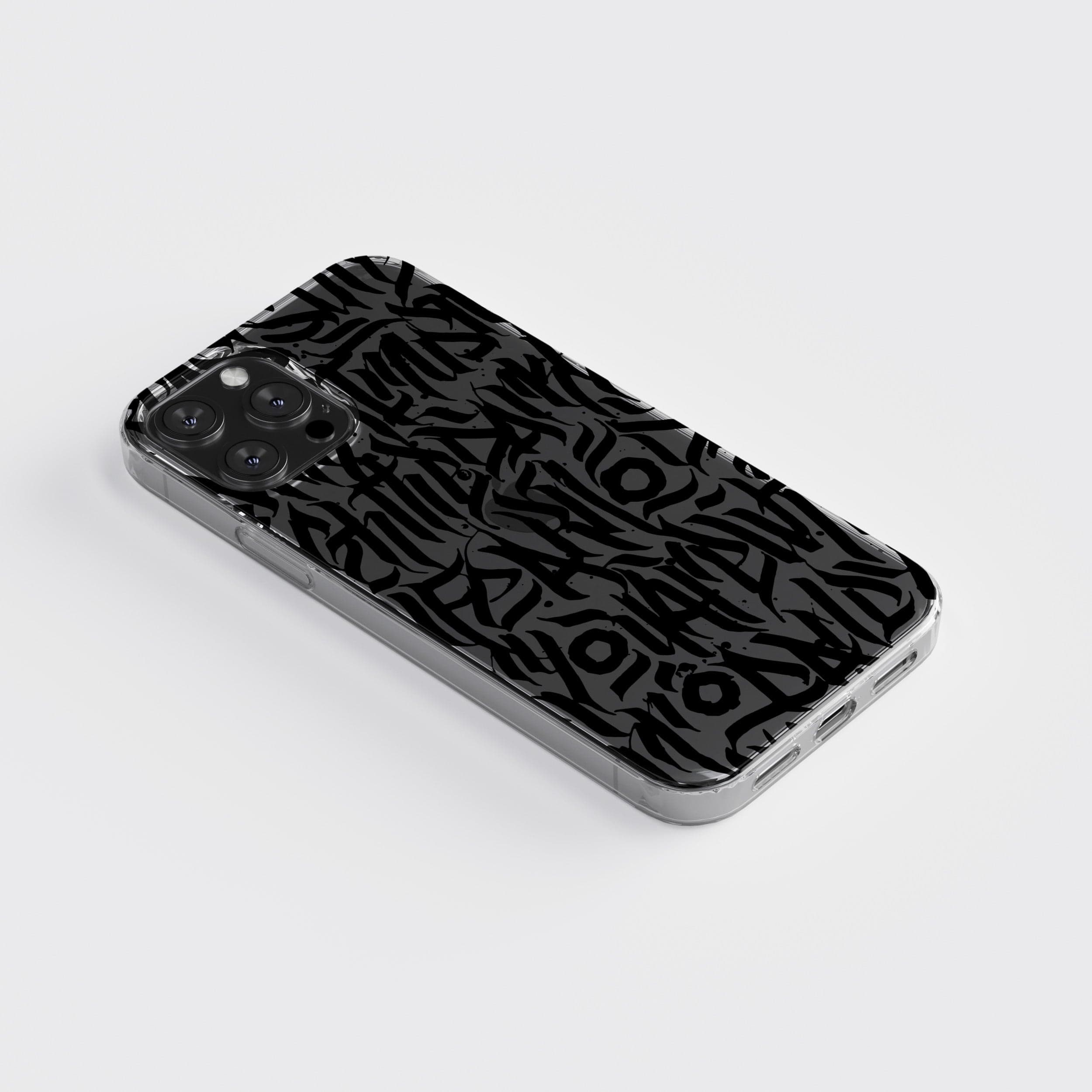 Transparent silicone case "Black hieroglyphs"