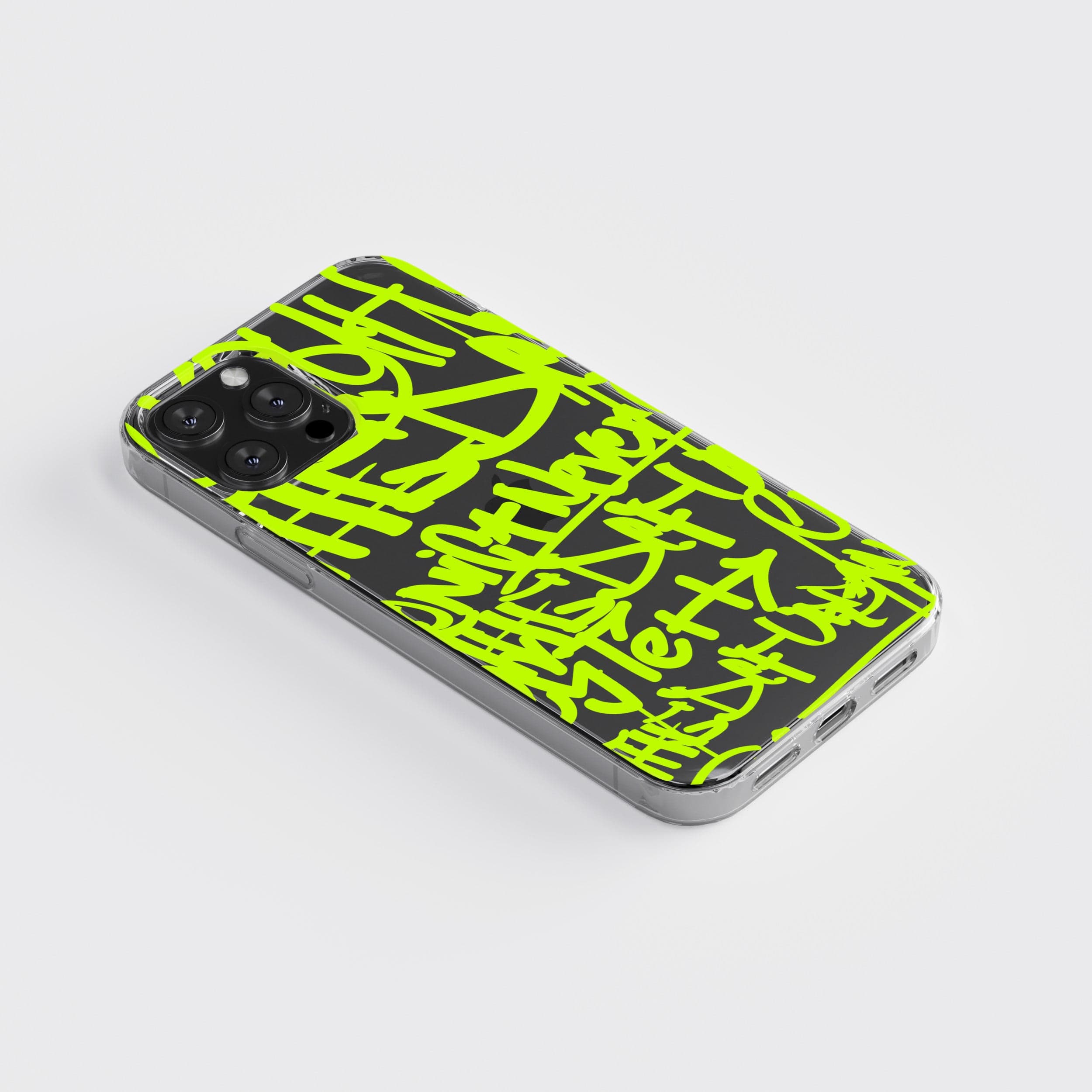 Transparent silicone case "Green graffiti 2"