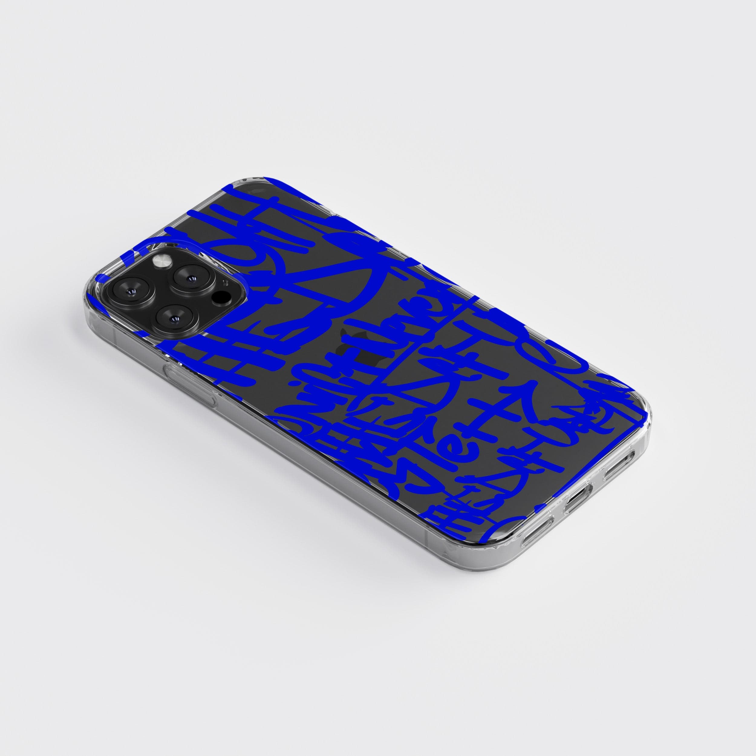 Custodia in silicone trasparente "Graffiti blu 2"