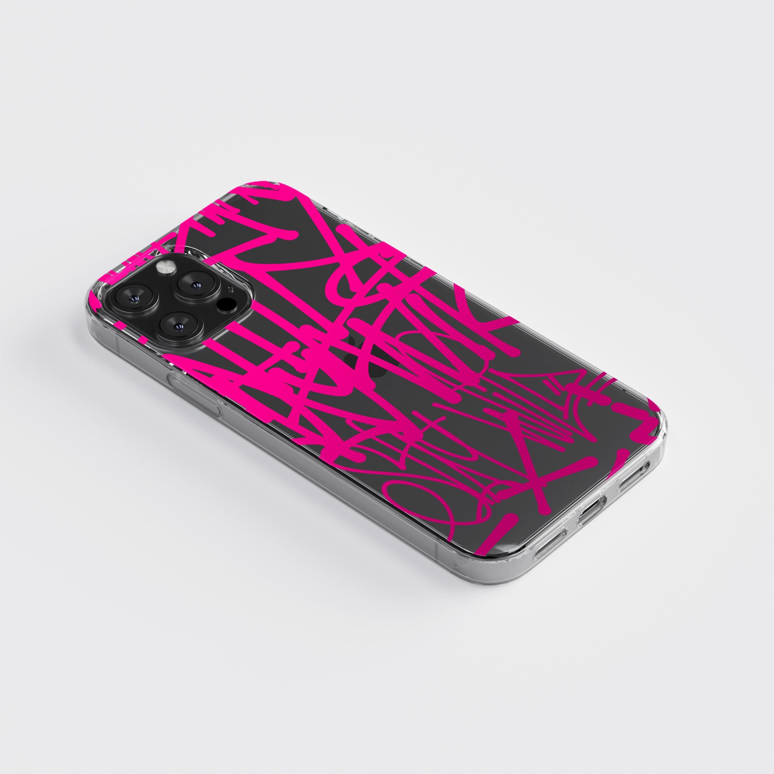 Custodia in silicone trasparente "Graffiti rosa 3"