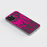 Transparent silicone case "Pink graffiti 3"