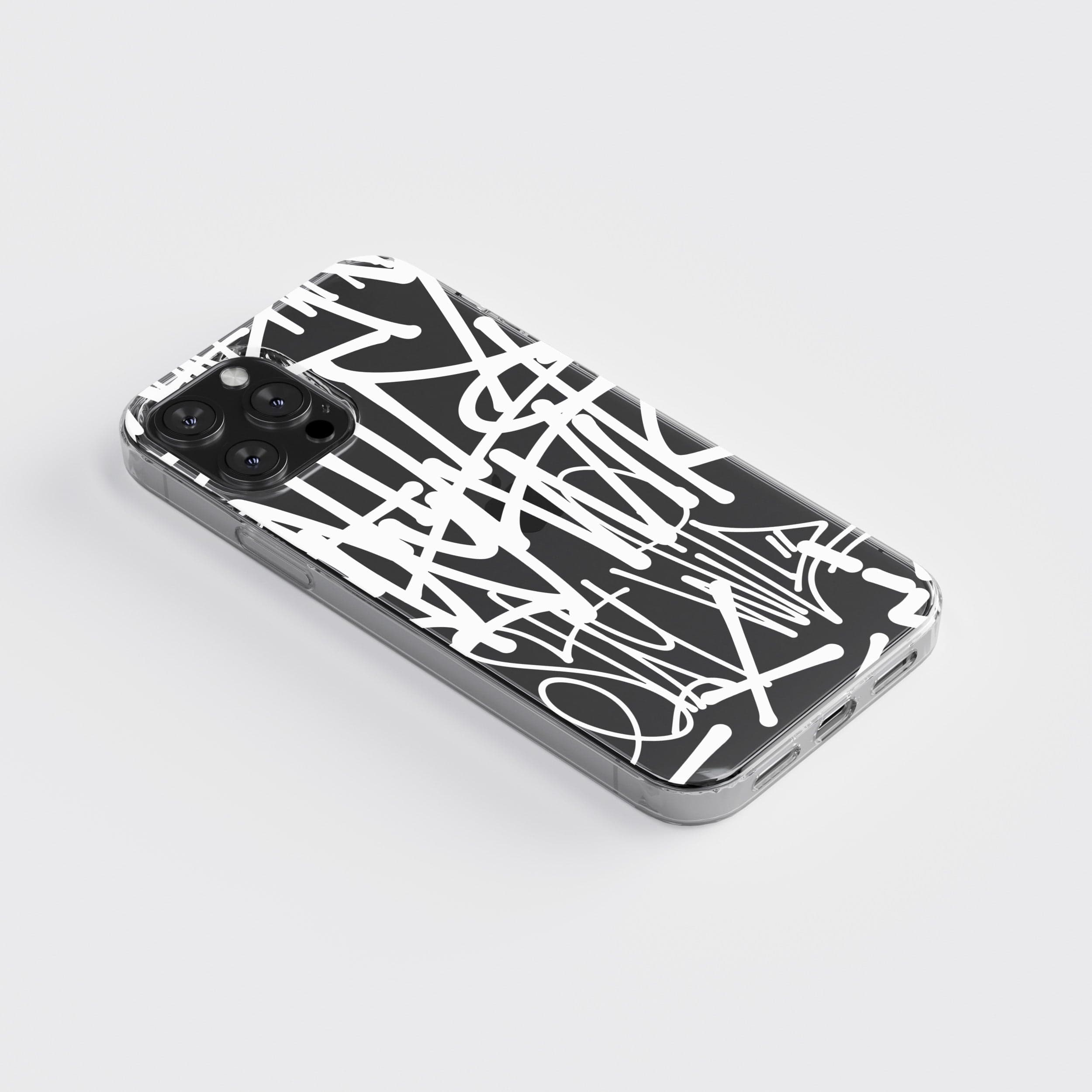 Transparent silicone case "White graffiti 3"