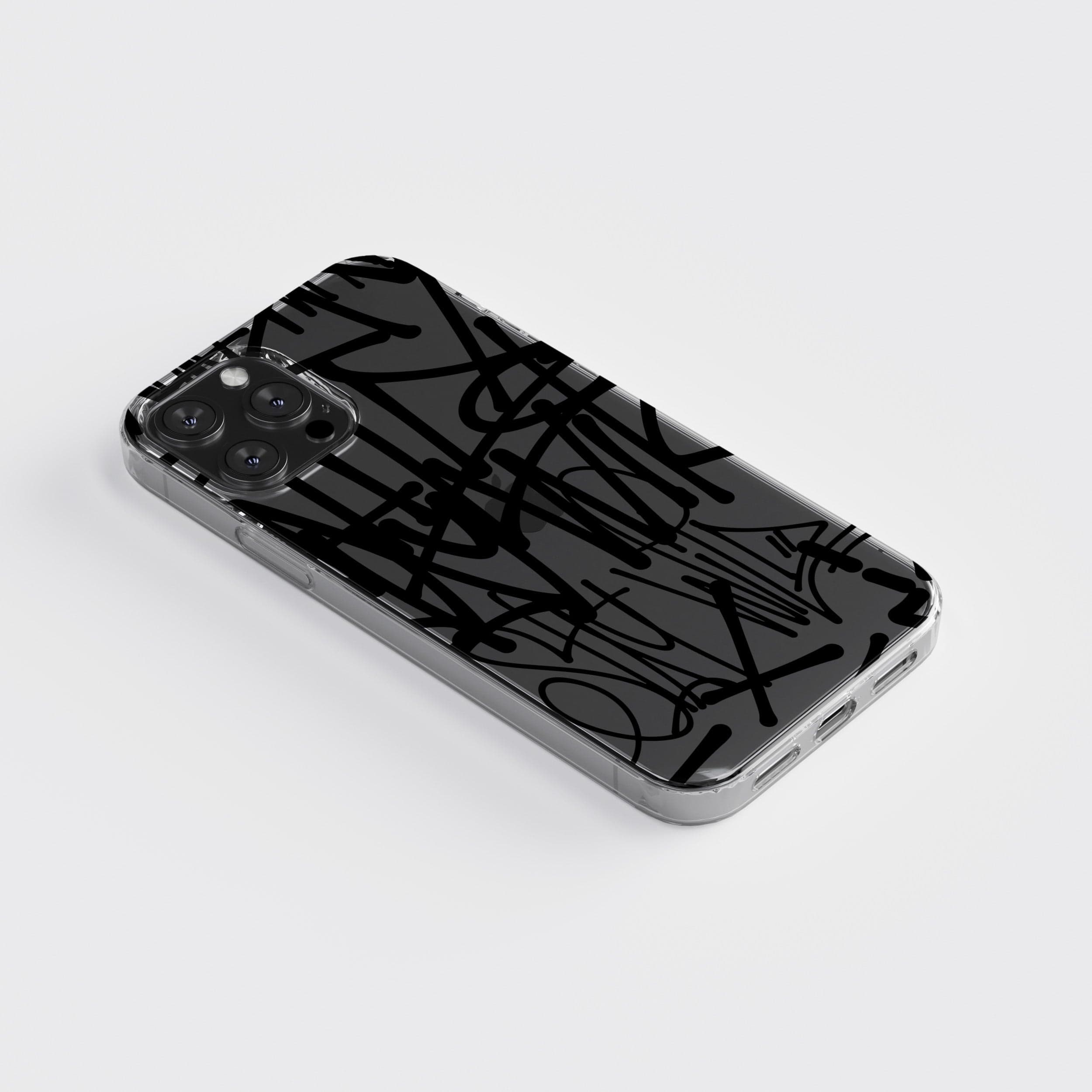 Transparent silicone case "Black graffiti 3"