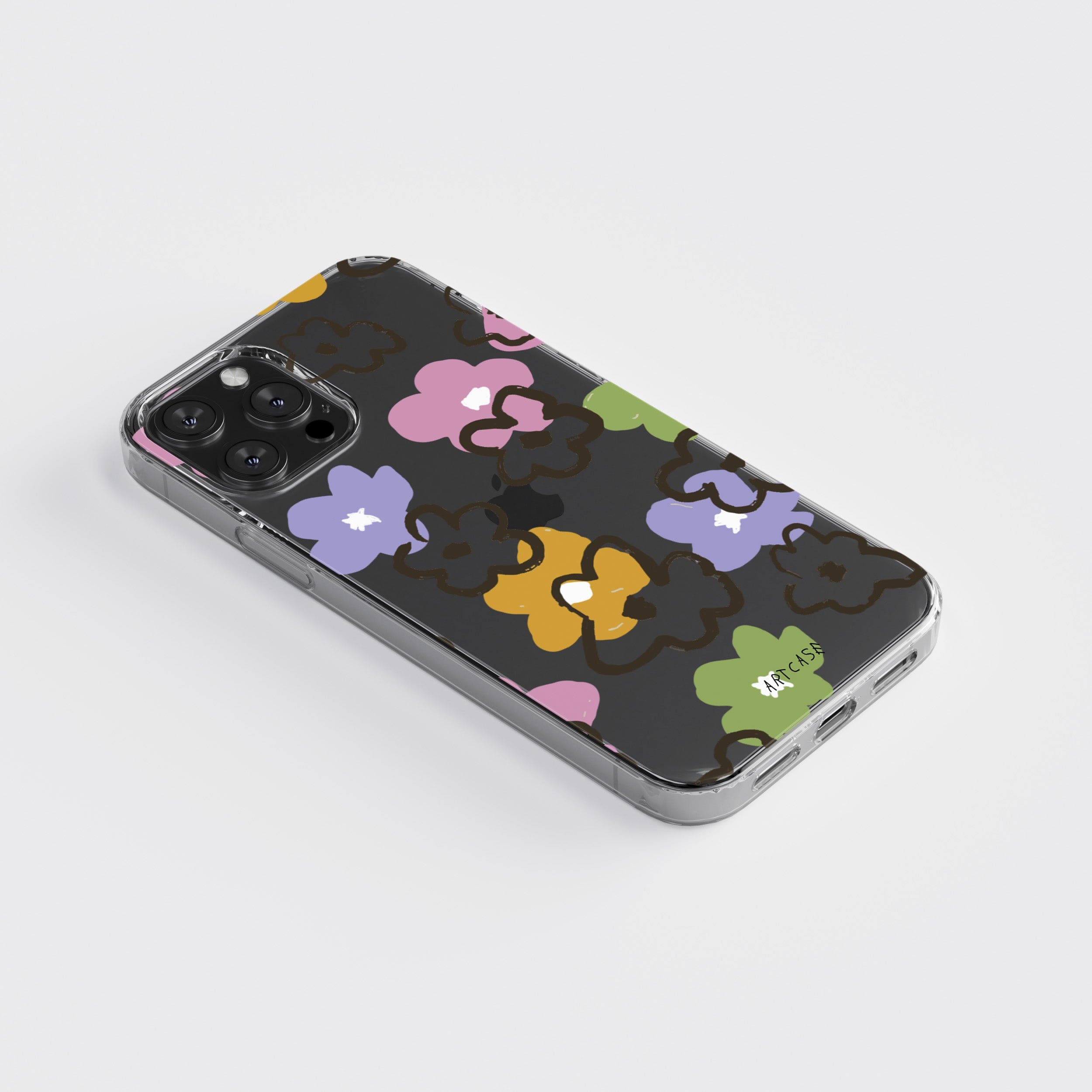 Transparent silicone case "Flower collage"