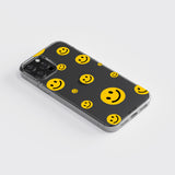 Transparent silicone case "Yellow emoticons"