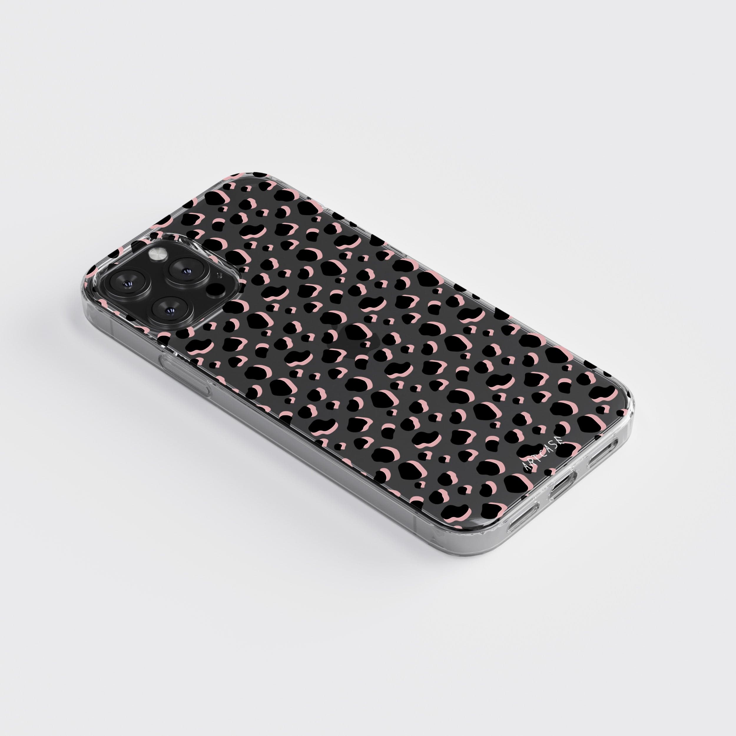 Transparent silicone case "Pink spots"