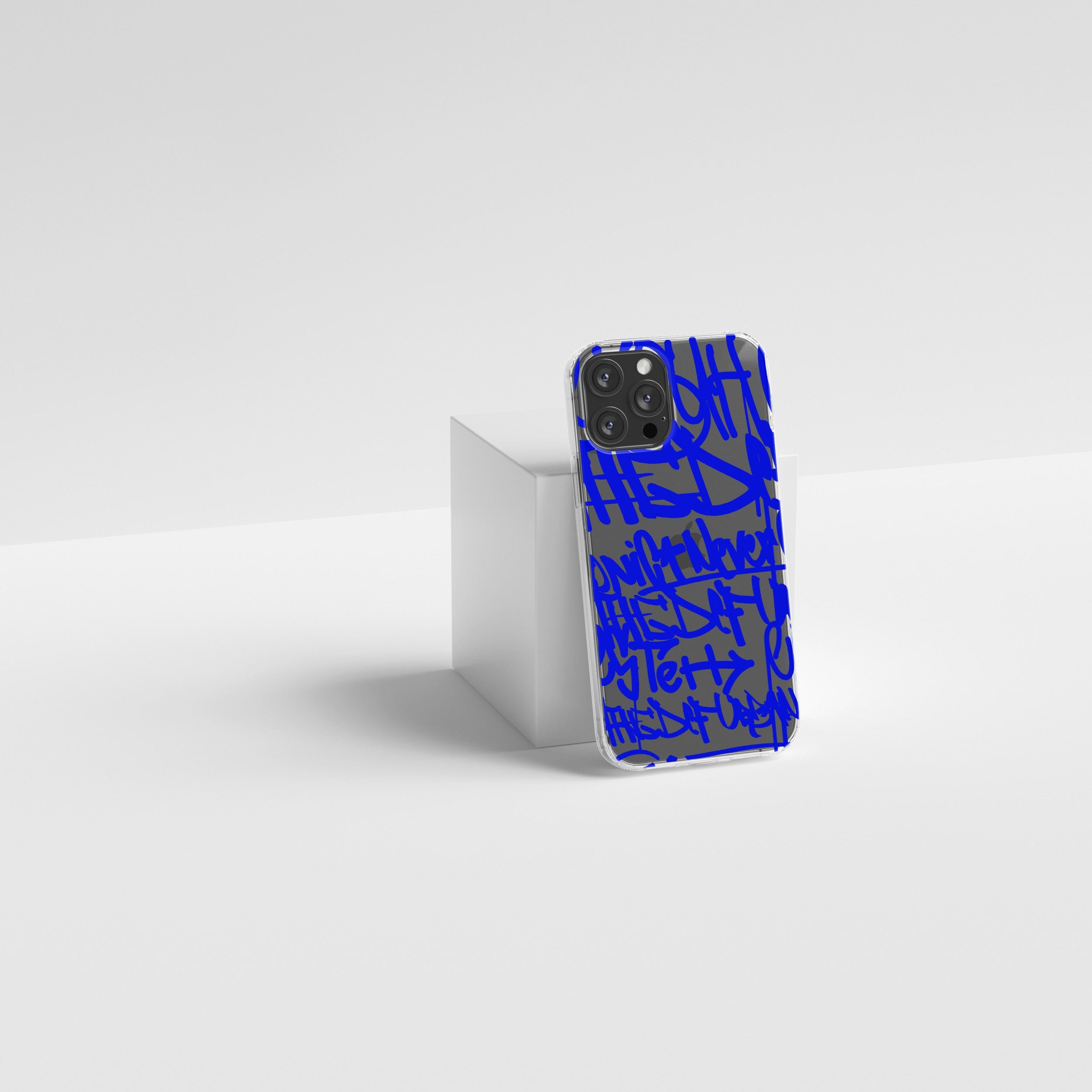 Transparent silicone case "Blue graffiti 2"