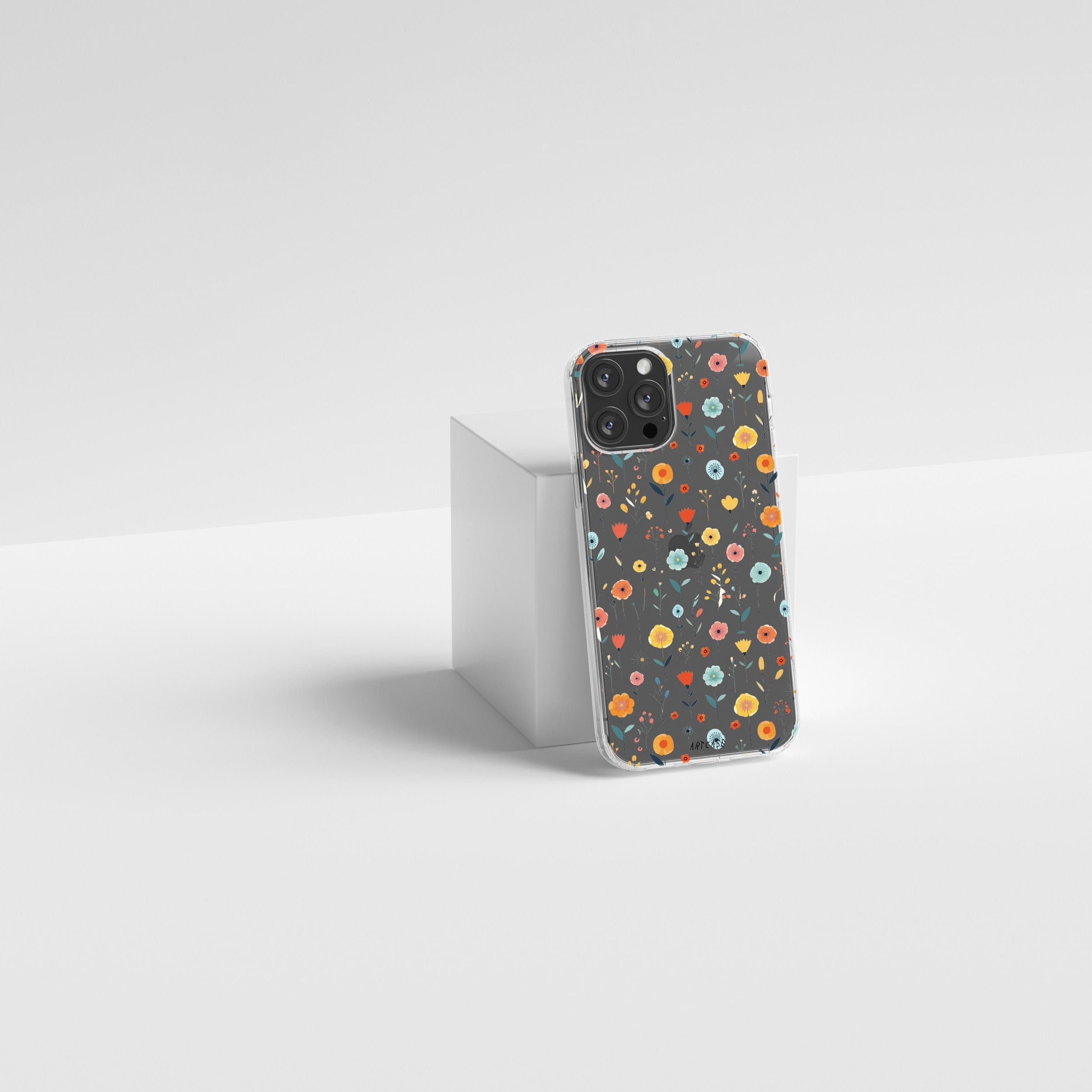 Transparent silicone case "Collage of flowers"