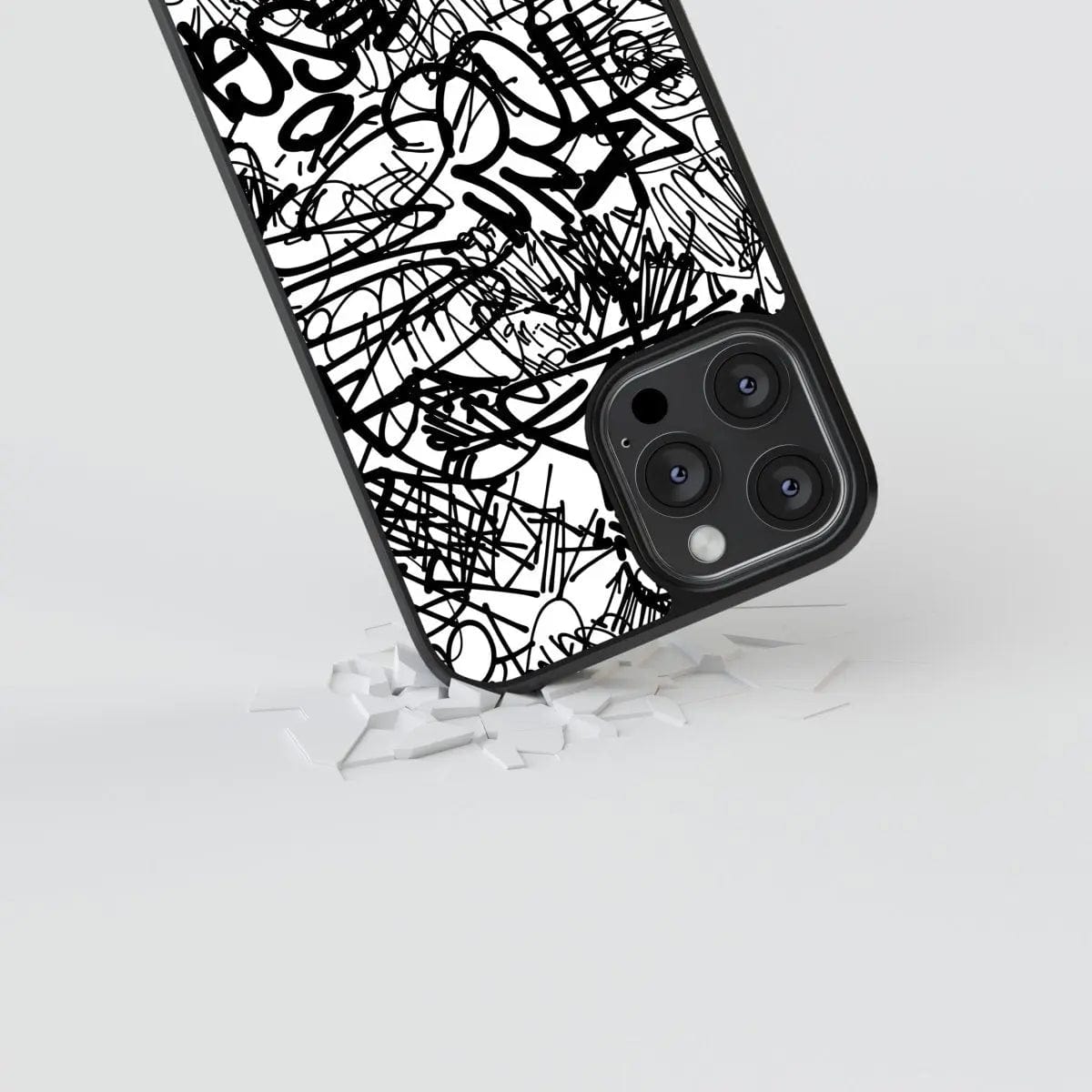 Phone case "Black graffiti on white background" - Artcase