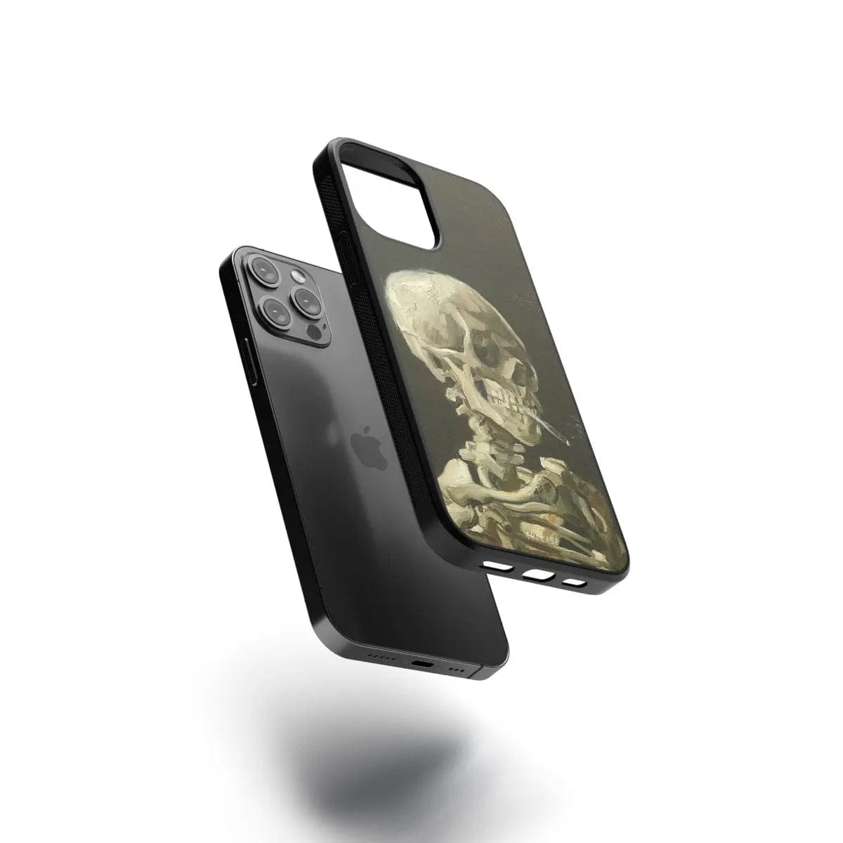 Phone case "Head of a Skeleton with a Burning Cigarette" - Artcase